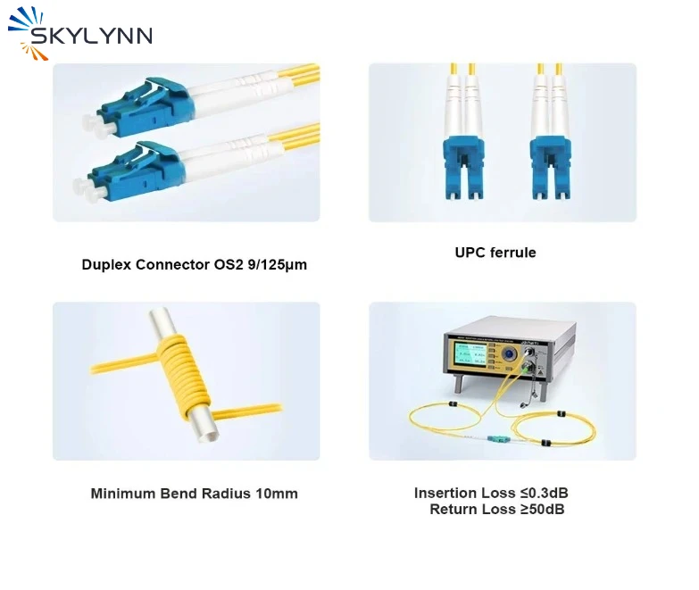 

10 шт. LC/UPC-LC/UPC SM G657A1 Дуплексный патч-корд с оболочкой LSZH 2.0мм, 0.5м 1м 2м 3м 5м, Skylynn, высокое качество