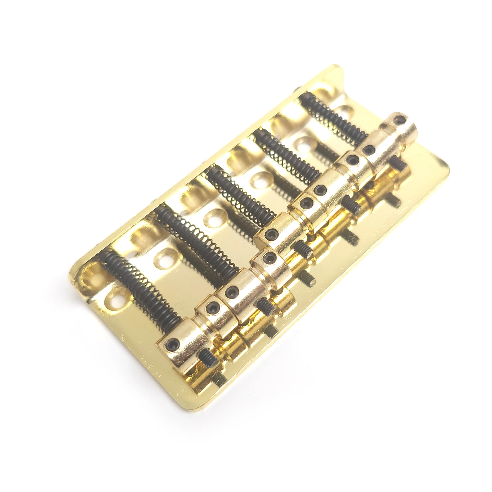 5 String Bass Guitar Bridge with Brass Saddles Gold Plated Finish,Standard 5 String Bass Guitar Replacement Parts