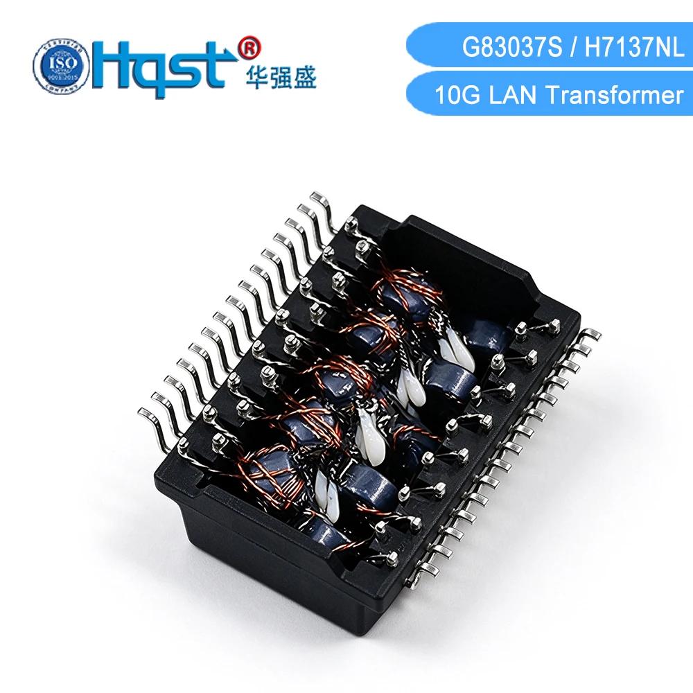 G83037S 10G Base‑T SMD LAN Transformer Magnetic Module 30‑Pin Single Port Open Header IEEE 802.3 1500Vrms Isolation Ethernet Iso
