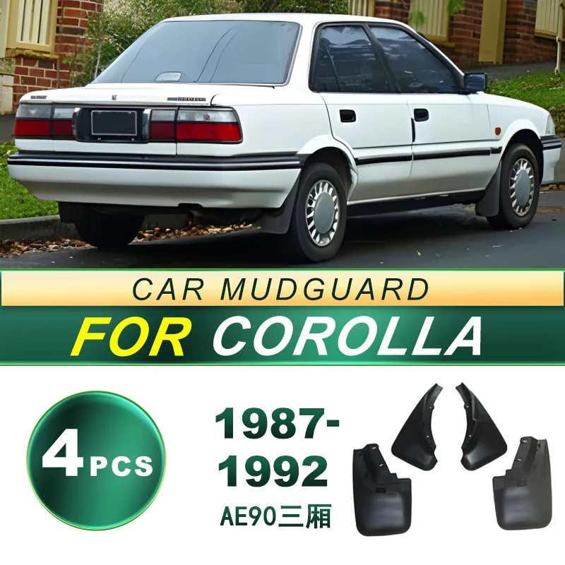 For Toyota Corolla 1987-1992 Classic Mud Flaps Set Soft Rubber Mudguards Enhanced Fender Protection Restoration Parts