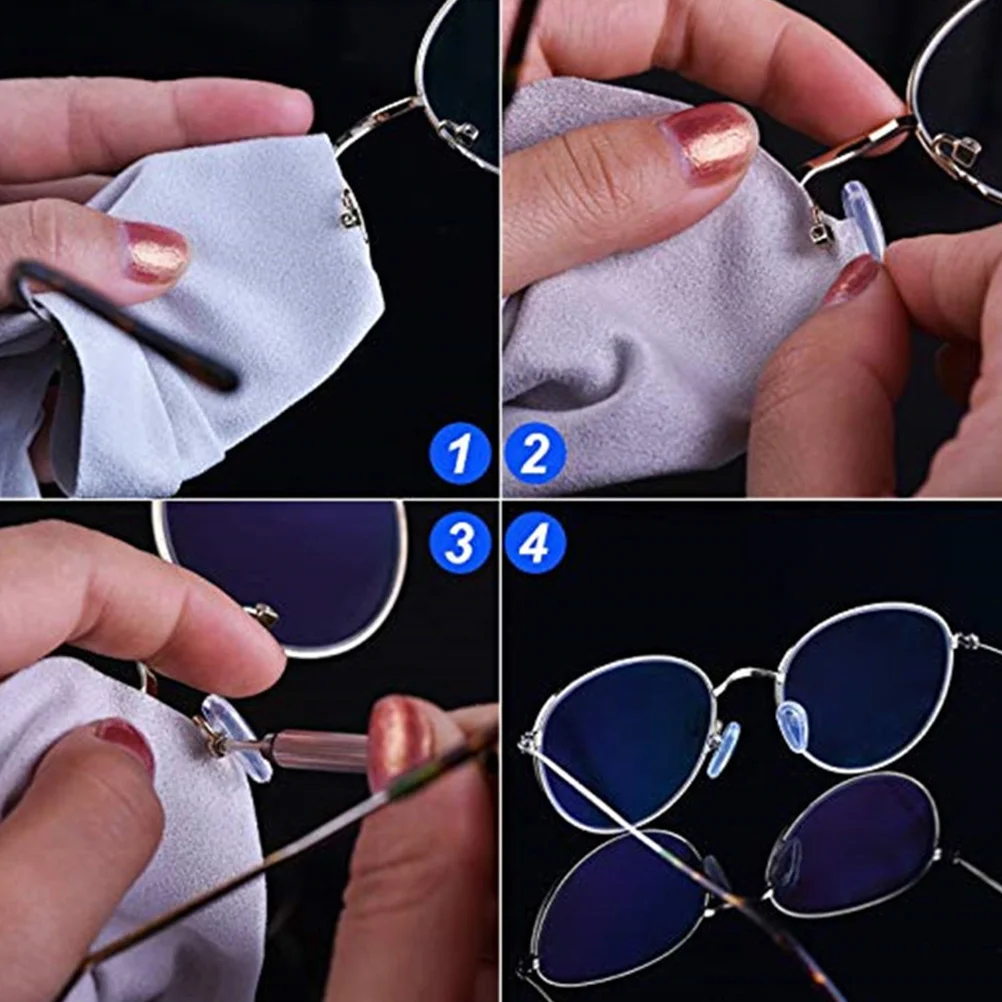 

Glasses Repair Tool Kit 14.2Mm Silicone Stainless Steel Nose Pads Eyewear Maintenance Set For Sunglasses Eyeglasses