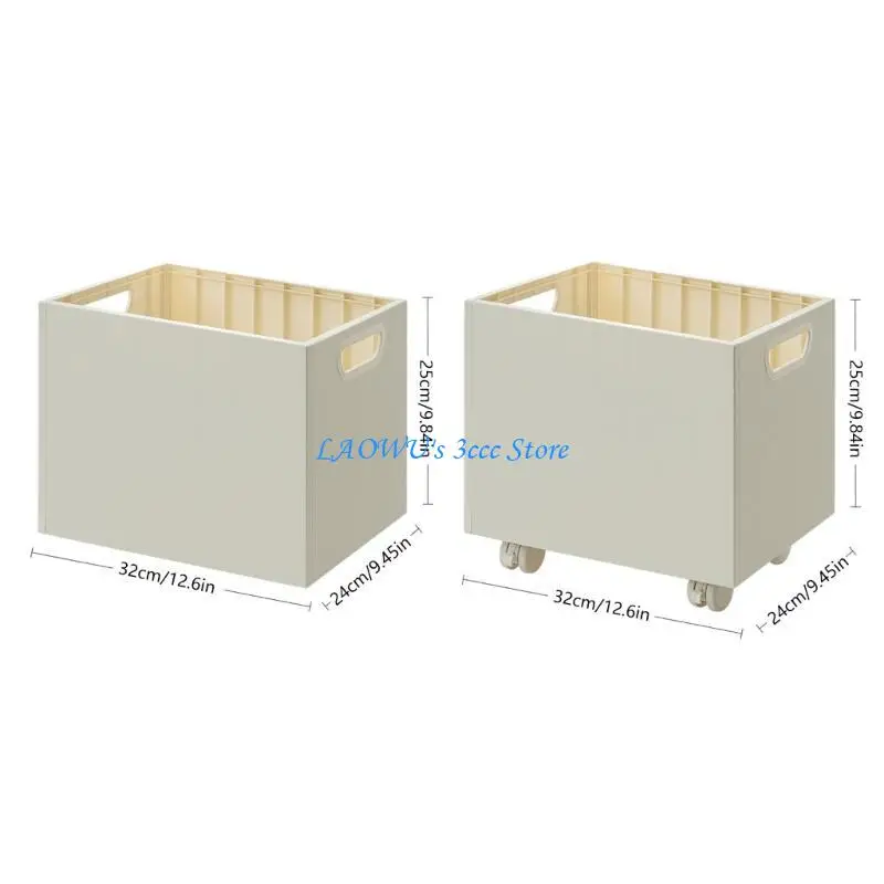 Y8AD Book Storage Box with Pulley File Large Capacity Storage Basket