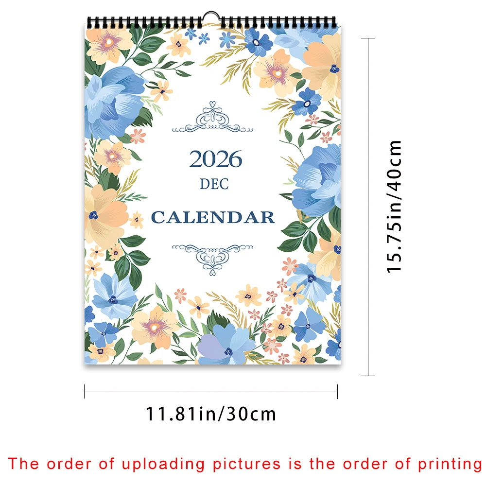 Calendario personalizzato 2026 da 1 pezzo - Calendario da parete personalizzato Carica 6 foto Calendario da parete Compleanno, Natale, regalo di Capodanno