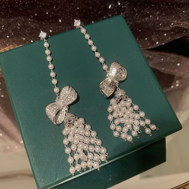 

Простые геометрические серьги с кристаллами циркона для женщин, цвета: золото, серебро, длинные висячие серьги с кисточками, вечерние свадебные украшения