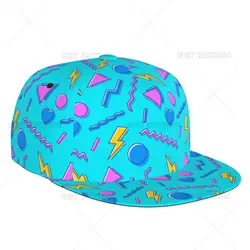 80s 90s Retro Colorful Flat Baseball Cap Hiphop Hats Fashionable All Seasons Hats for Men Women One Size Travel Hiking Camping