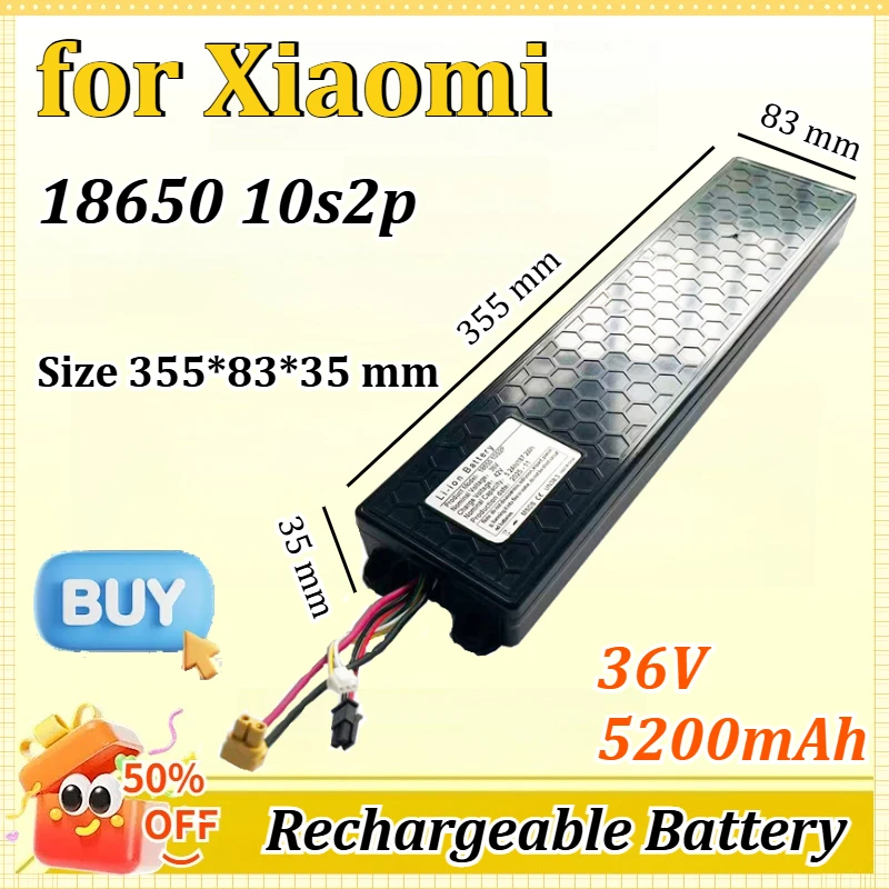 

for Xiaomi 36V 5200mAh 18650 10s2p for Mi Home Electric Scooter for 3 Youth Edition Battery High-Capacity