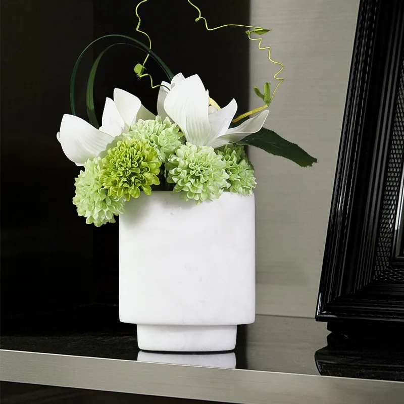 الفن الجديد الصيني الرخام زهرة زخرفة الأثاث قاعة المعارض Bogu إطار زهرية عرض لينة مطابقة