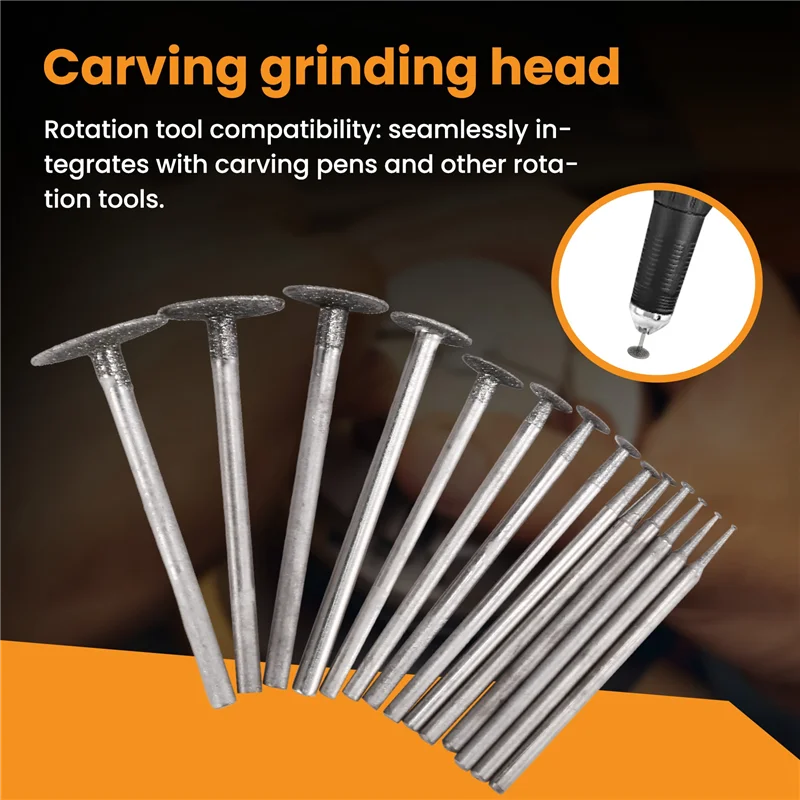 

Classy-14PCS Diamond Stone Grinding Bits - 3/32 Inch Shank For The Customizer, High-Precision Rotary Tool Accessories