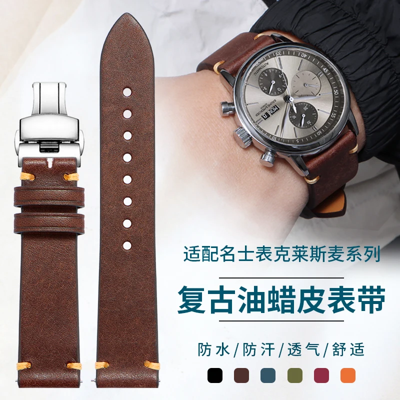 Compatible con Baume & Mercier Clifton, Hampton Collection 10782 Correa de reloj original de piel de becerro para hombre