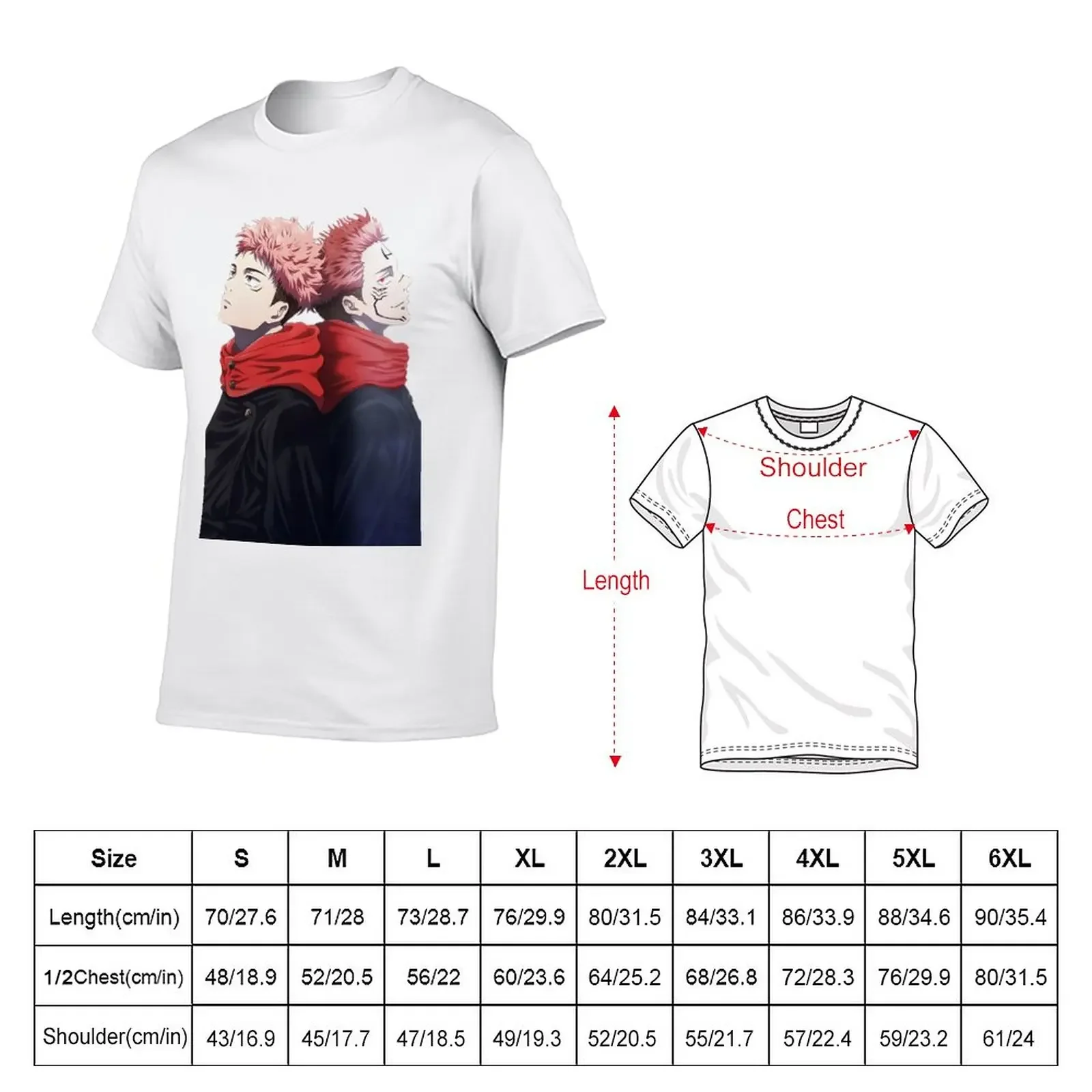 New Yuuji itadori and Ryomen Sukuna T-Shirt plain t-shirt anime plain white t shirts men