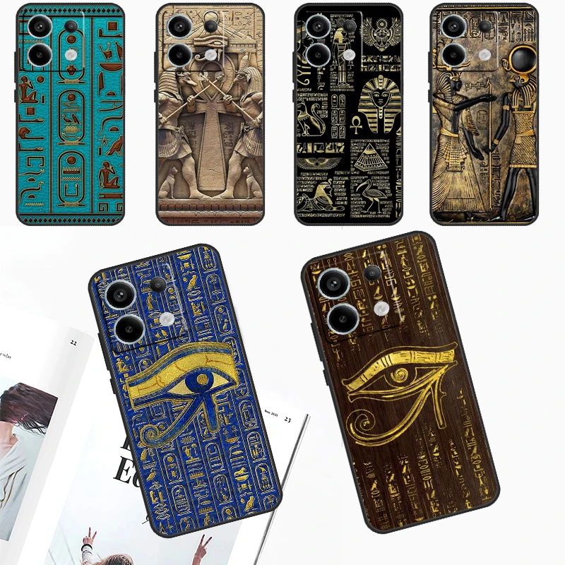 Sacred Eye of Horus Egypt Fresco Phone Case For Redmi Note 12 11 9 10 13 Pro Plus 9S 10S 11S 12S Redmi 13C 9C 10C 12C Cover