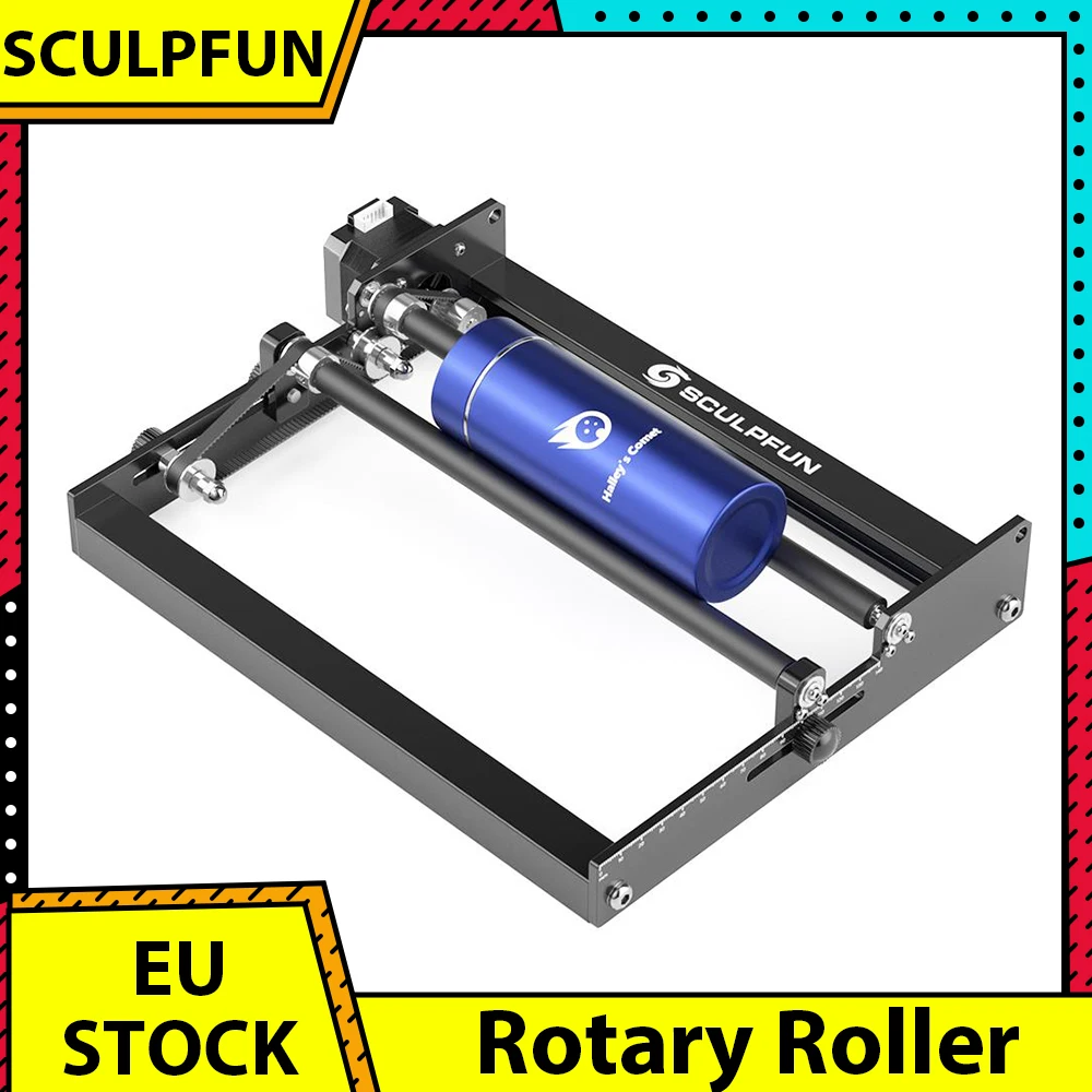 SCULPFUN Laser Rotary Roller Laser Engraver Y-axis Rotary with 360 Degree Rotating for Laser Engraving Cylindrical Objects Cans