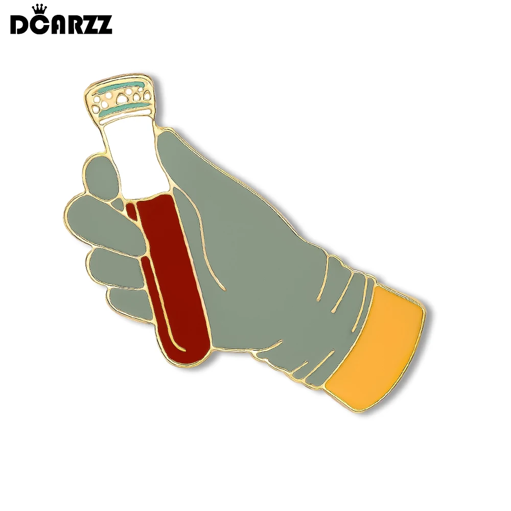 DCARZZ Experiment Test Tube Enamel Brooch Lab Science Chemistry Pin Badge for Scientist Pharmacist Backpack Lapel Accessories