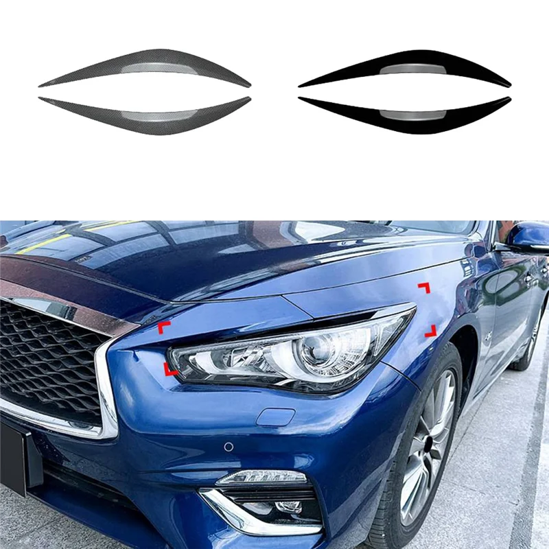 

Professional-Grade Carbon Front Headlight Cover Garnish Strip for Infiniti Q50 2014-2023