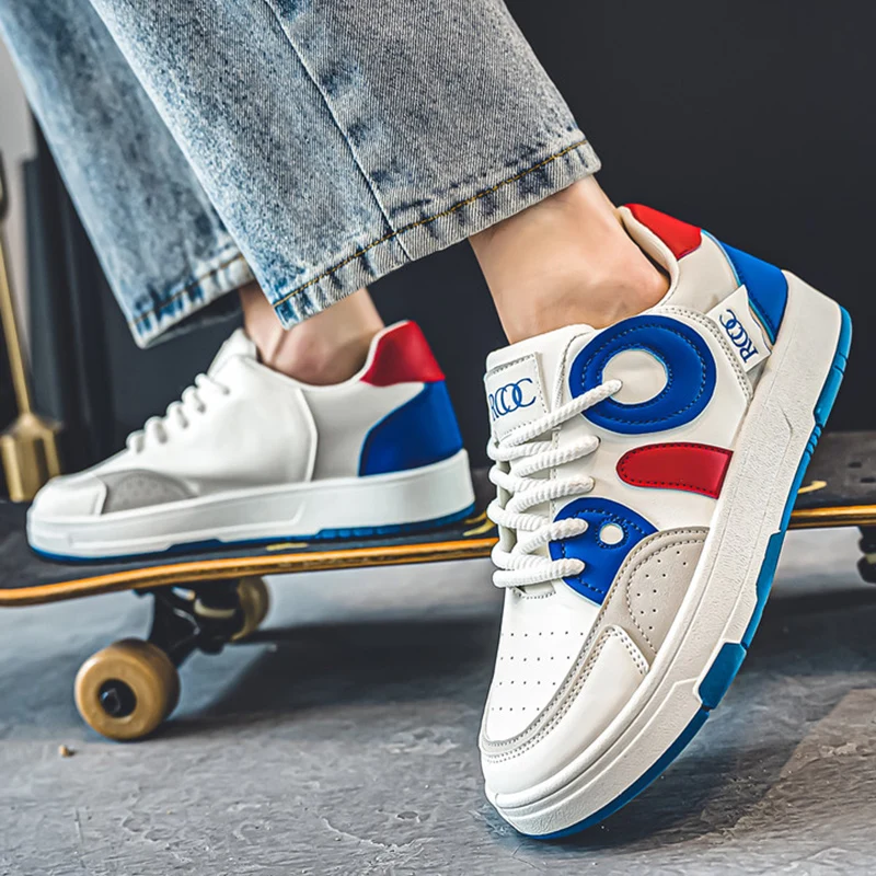 Baskets de couleurs mélangées pour hommes, chaussures canisées confortables, chaussures décontractées pour hommes, chaussures de sport de plein air, chaussures de course et de tennis, skateboard, 39-44