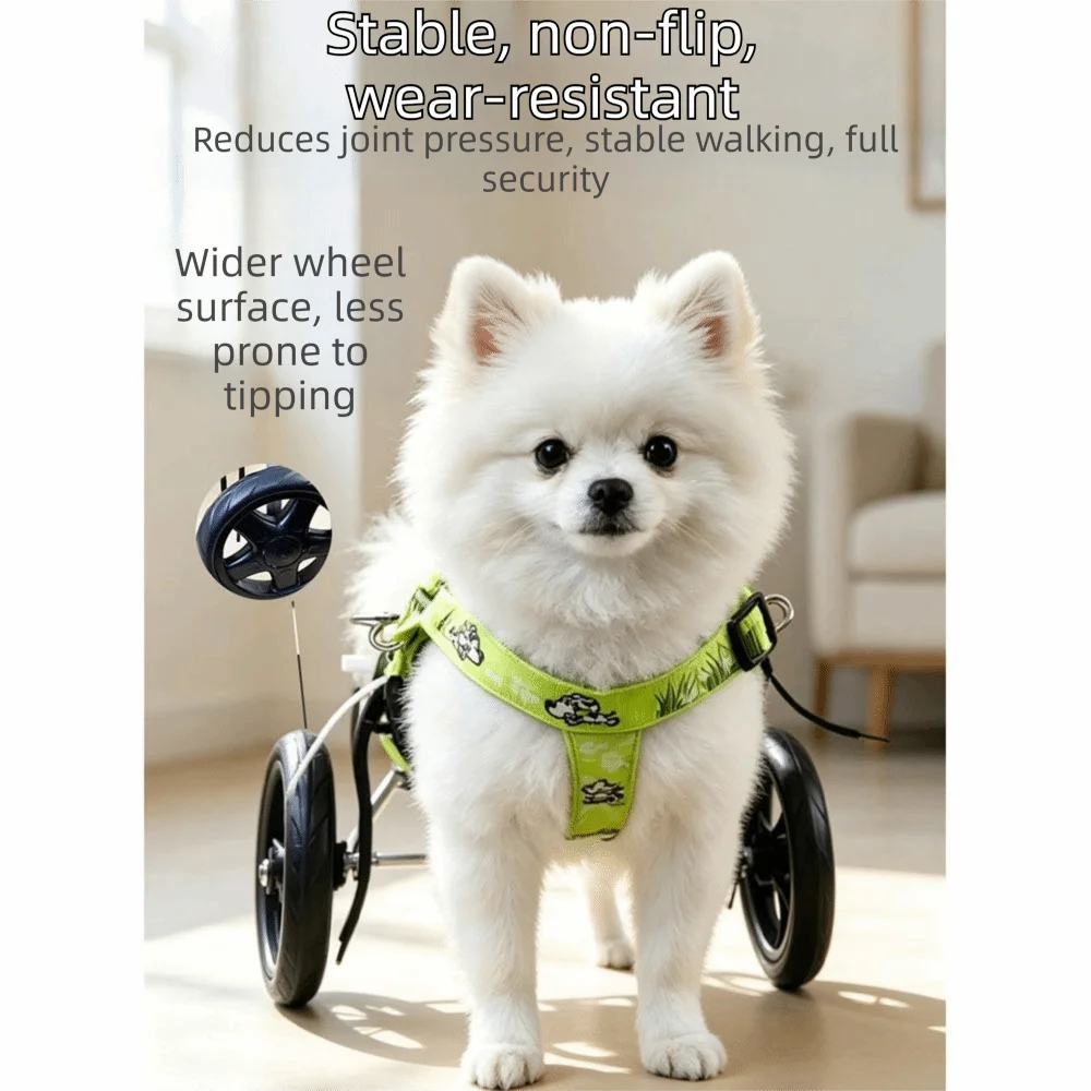 Adjustable Dog Wheelchair Breathable Comfort Harness Pet Rehabilitation Cart Durable Rear Leg Support Disabled Pet Walking Aid