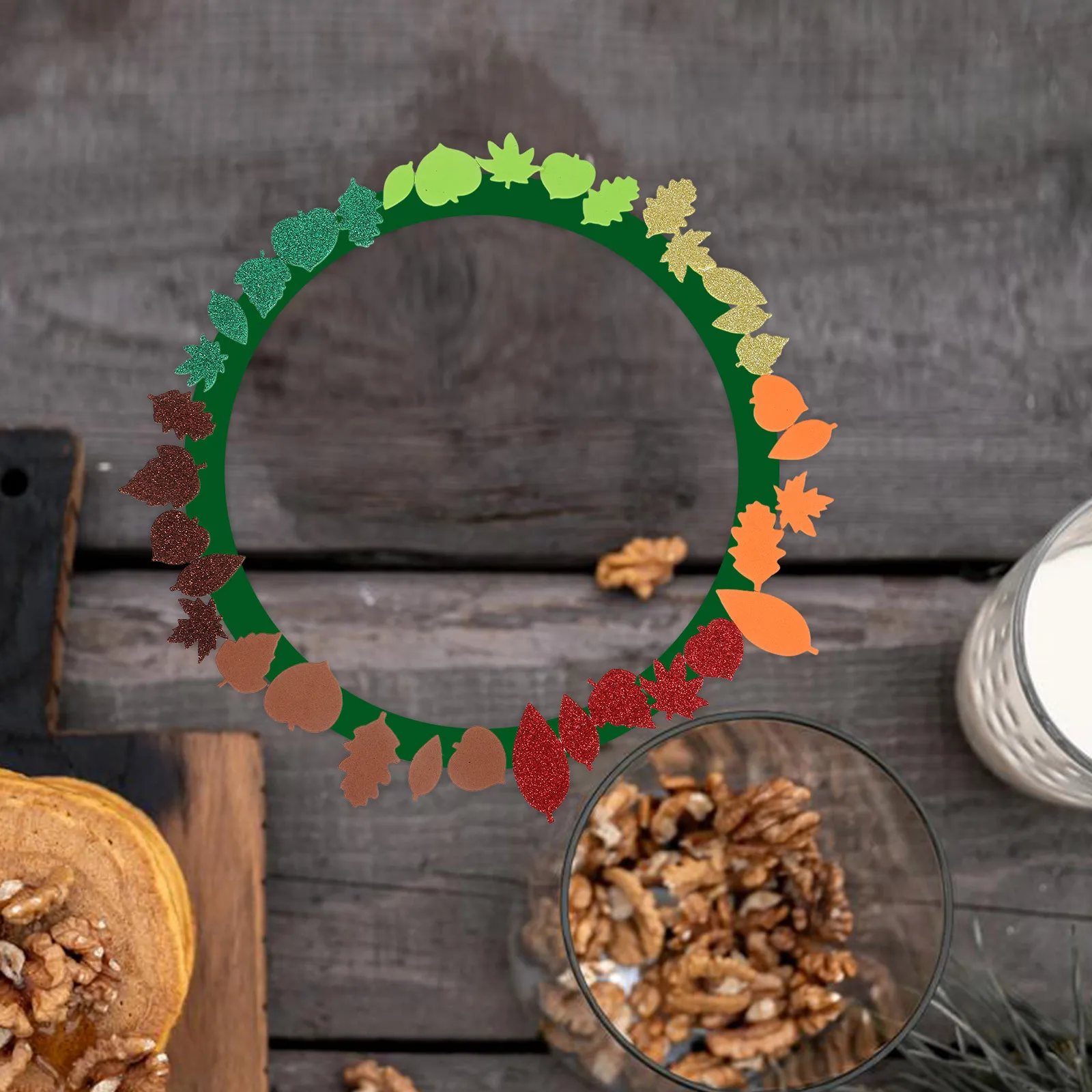 

500Pcs Fake Maple Leaf Autumn Decoration Self-Adhesive Fall Leaves Thanksgiving Party Table Scatters Fake Maple Leaf