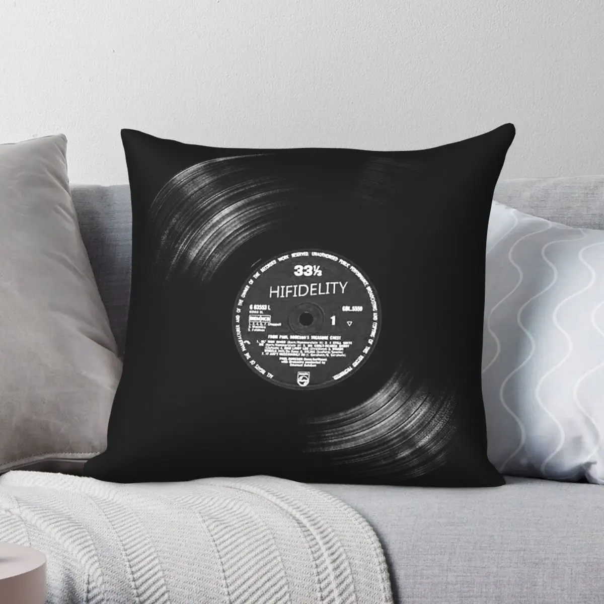 Vinyl Record Hifidelity Pillowcase Polyester Linen Velvet Printed Zip Decor Throw Pillow Case Bed Cushion Cover 45x45