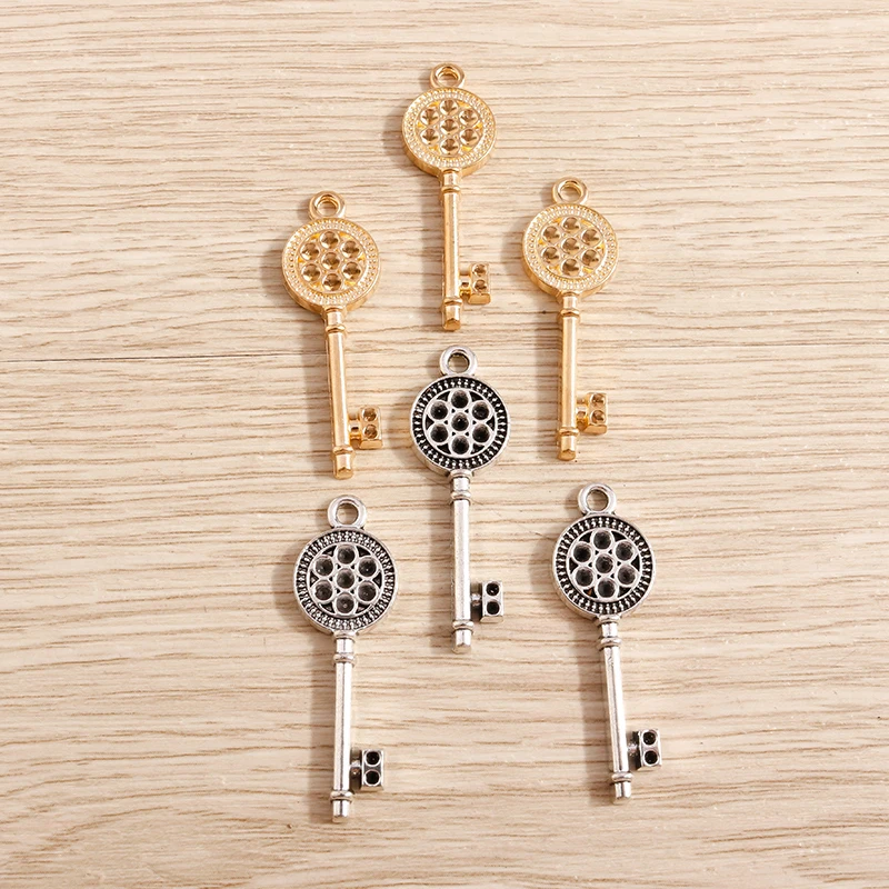 20 stücke 35x11mm niedlich 2 Farben Legierung Schlüssel anhänger Anhänger für Schmuck machen Tropfen Ohrringe Halskette Schlüssel anhänger DIY Handwerk Zubehör – Detail 5