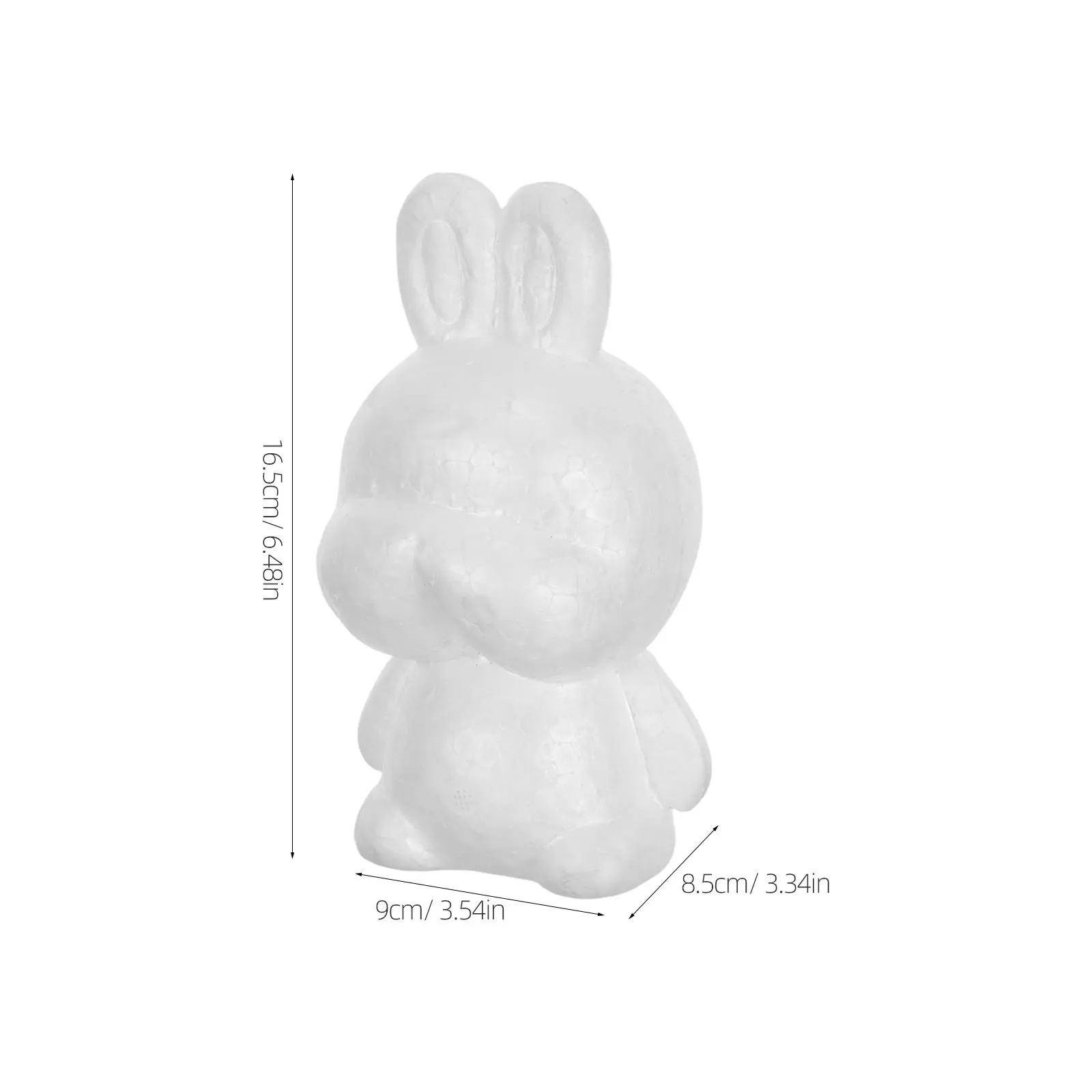 3Pcs Easter Foam Bunny Unfinished DIY Painting Rabbit Sculpture Easter Party Supplies Spring Table Centerpieces White