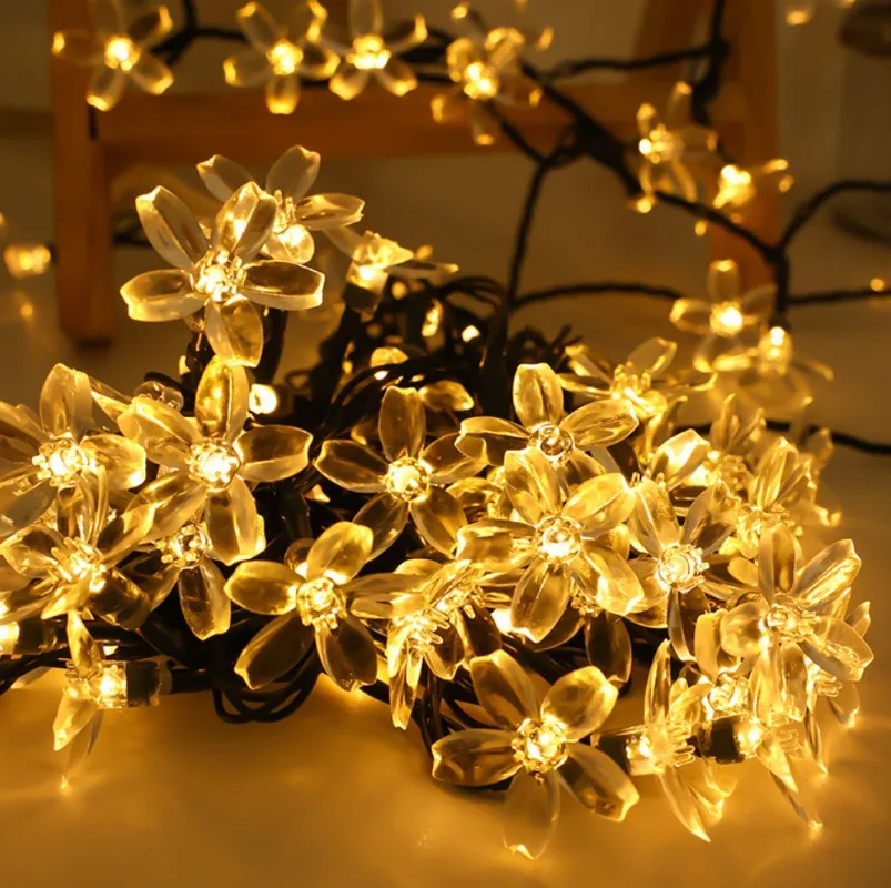 

Outdoor Solar Lamp LED Fairy Cherry Blossom Light String Garden Summer Holiday Decor Solar Garland Wedding Party Decoration