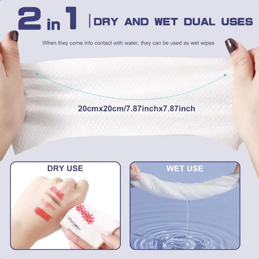 Face Towel 100 Count Face Towels for Washing Soft Cotton Dry Wipes Facial Cloths Towelettes for Washing and Drying Facial Tiss