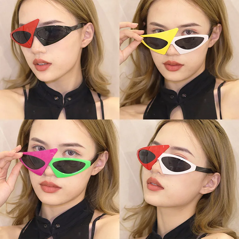 1Pcs Fun Triangle Party Quirky Glasses Carnival Music Festival Bar Prom Glasses Festival Sunglasses Hip Hop Unique Funny Shades