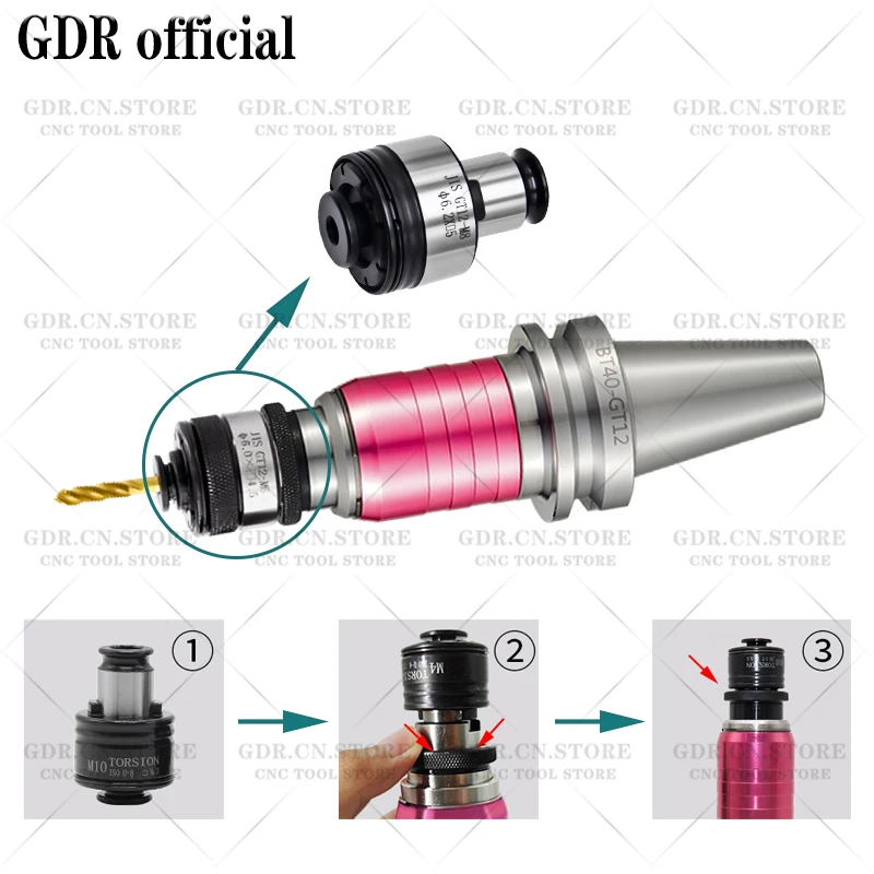 MT3 MT4 BT30 BT40 BT50สำหรับ GT12 GT24 Tapping Chuck Collet M4 M6 M8 M10 M12 M14 M16 M18แตะ tap Chuck Telescopic ที่ยึดเครื่องมือ