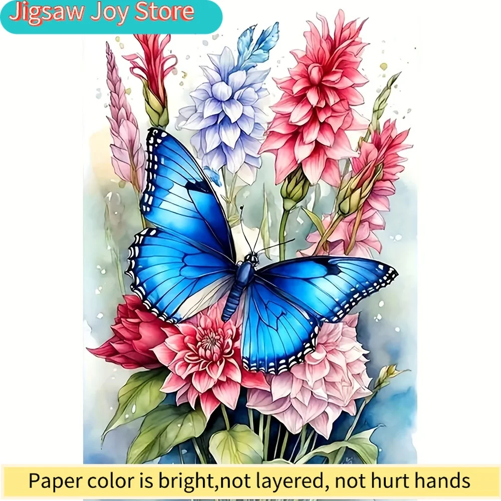 

1pc DIY 5D Diamond Painting Kit - Butterfly on Flowers, Full Diamond Acrylic Round Canvas, Embroidery Cross Stitch Craft, Fram