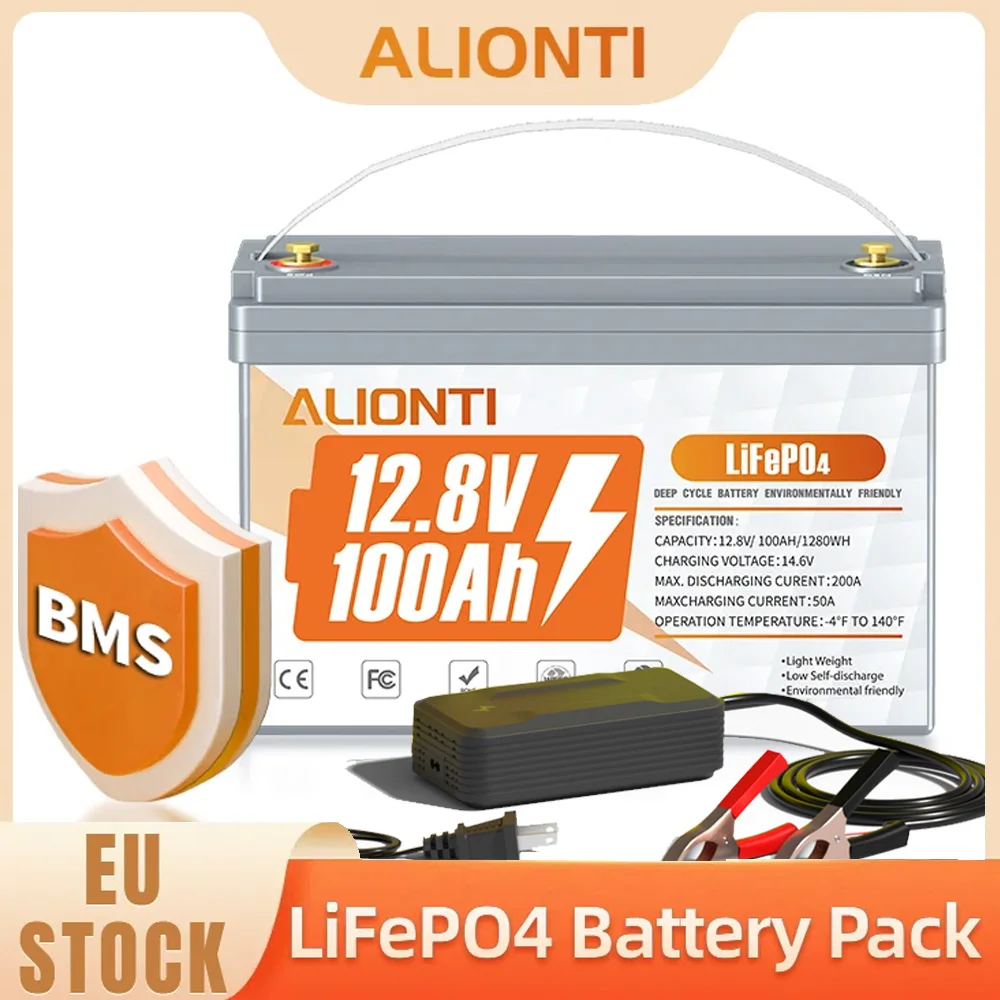 12V LiFePO4 แบตเตอรี่ 100AH ในตัว BMS แบตเตอรี่ลิเธียมเหล็กฟอสเฟตเกรด A เซลล์แบตเตอรี่ 6000 + รอบสําหรับ RV รถกอล์ฟพลังงานแสงอาทิตย์