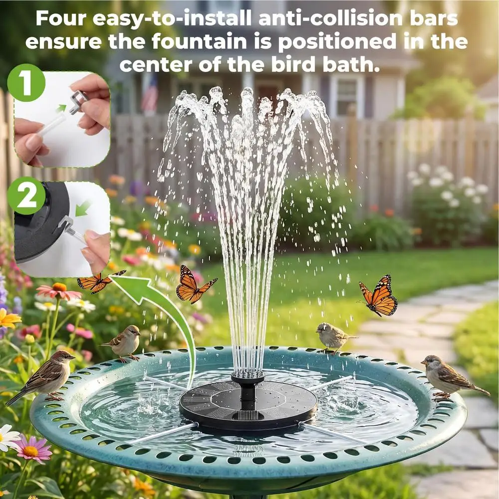 13/16/18cm Solarbetriebene Vogelbad-Springbrunnenpumpe Schwimmender Solar-Wasserbrunnen für Teich und Pool Wasserfallbrunnen Schwimmende Wasserpumpe – Detail 1