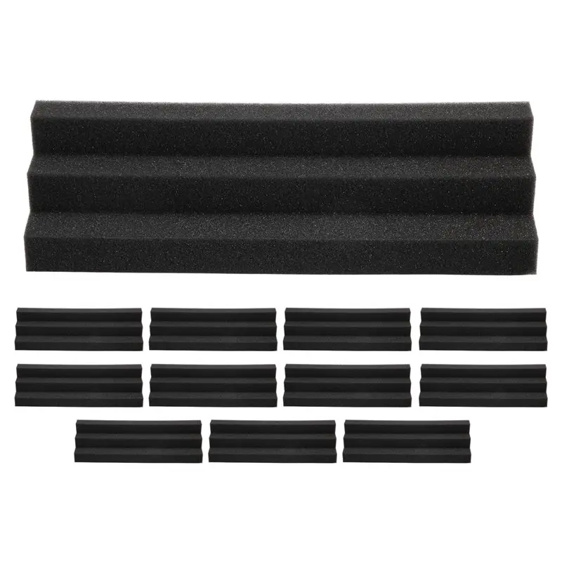 12Pcs Acoustic Panels Bass Trap Corner Studio Foam Sound Insulation Pad Wall Panel Corner Block For Studio Or Theater