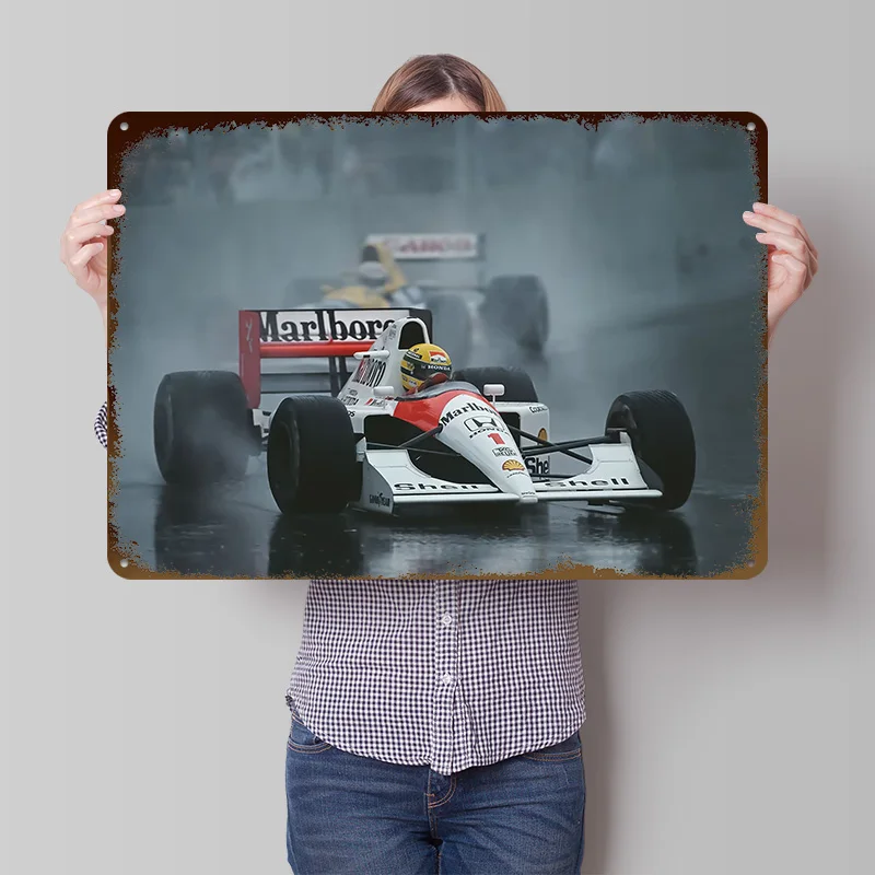 Affiche Métallique F Racing Formula, Décoration Murale Personnalisée, Panneaux Métalliques Rétro Vintage pour Décoration de Bar, Cave à Hommes, Accessoires de Chambre, Plaque Personnalisée