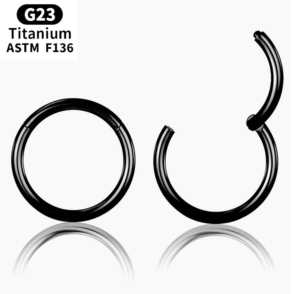 1/10 pz G23 anello al naso in titanio per le donne orecchino a cerchio all\'ingrosso Piercing gioielli per il corpo labbro orecchio clip cerniera