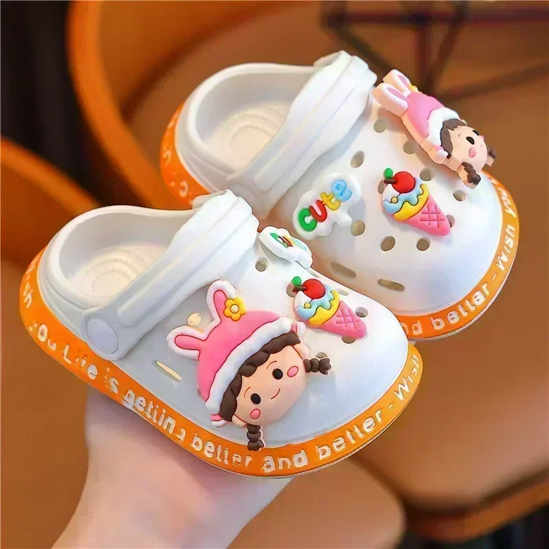 Summer Sandals and Slippers Girls New Cartoon Cute Princess Soft Bottom  Toddler Slippers Slippers