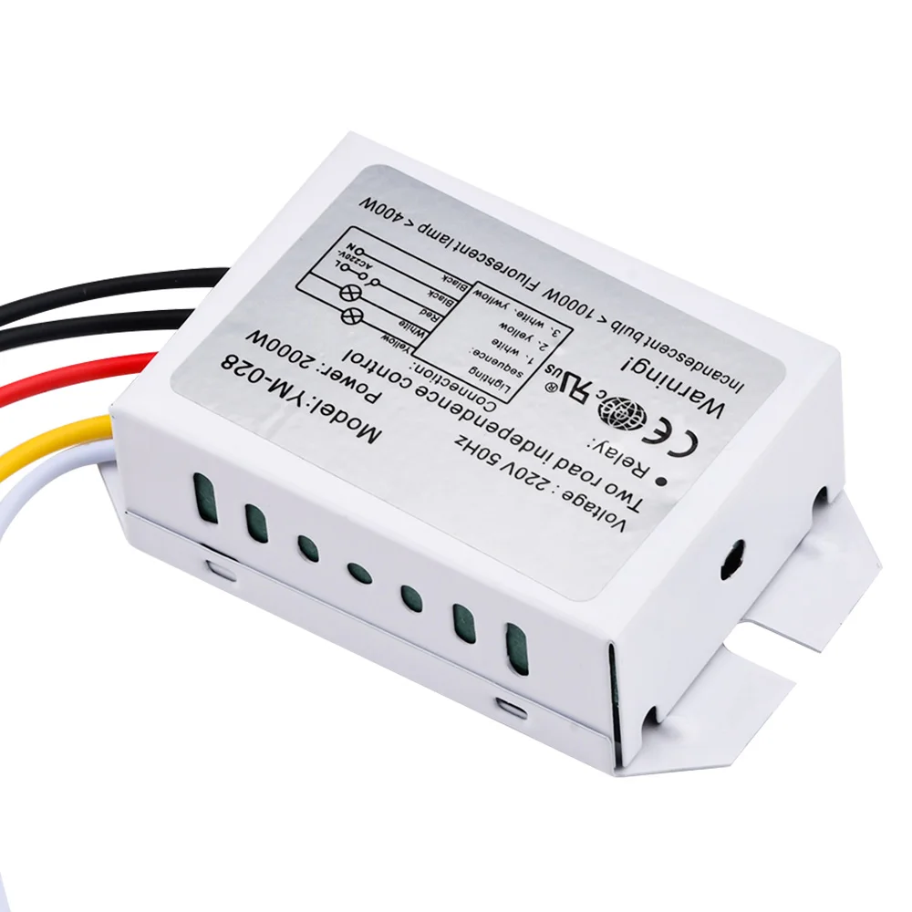 2Pcs 220V 2 Ways Digital Subsection Switch 1000W 300W for Ceiling Light Independence Control Section Switch Piecewise Switch