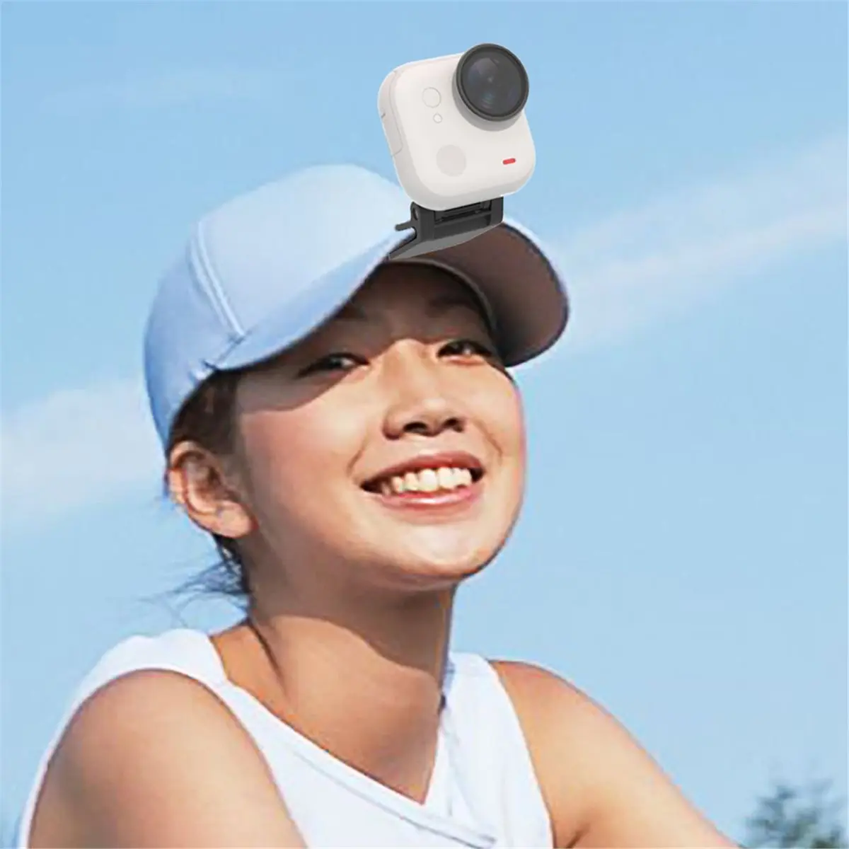 ABSF For Insta360 Go Ultra Hat Clip Expansion Base with Magnetic Quick-Attach Mount Hands-Free Cap Clamp Support