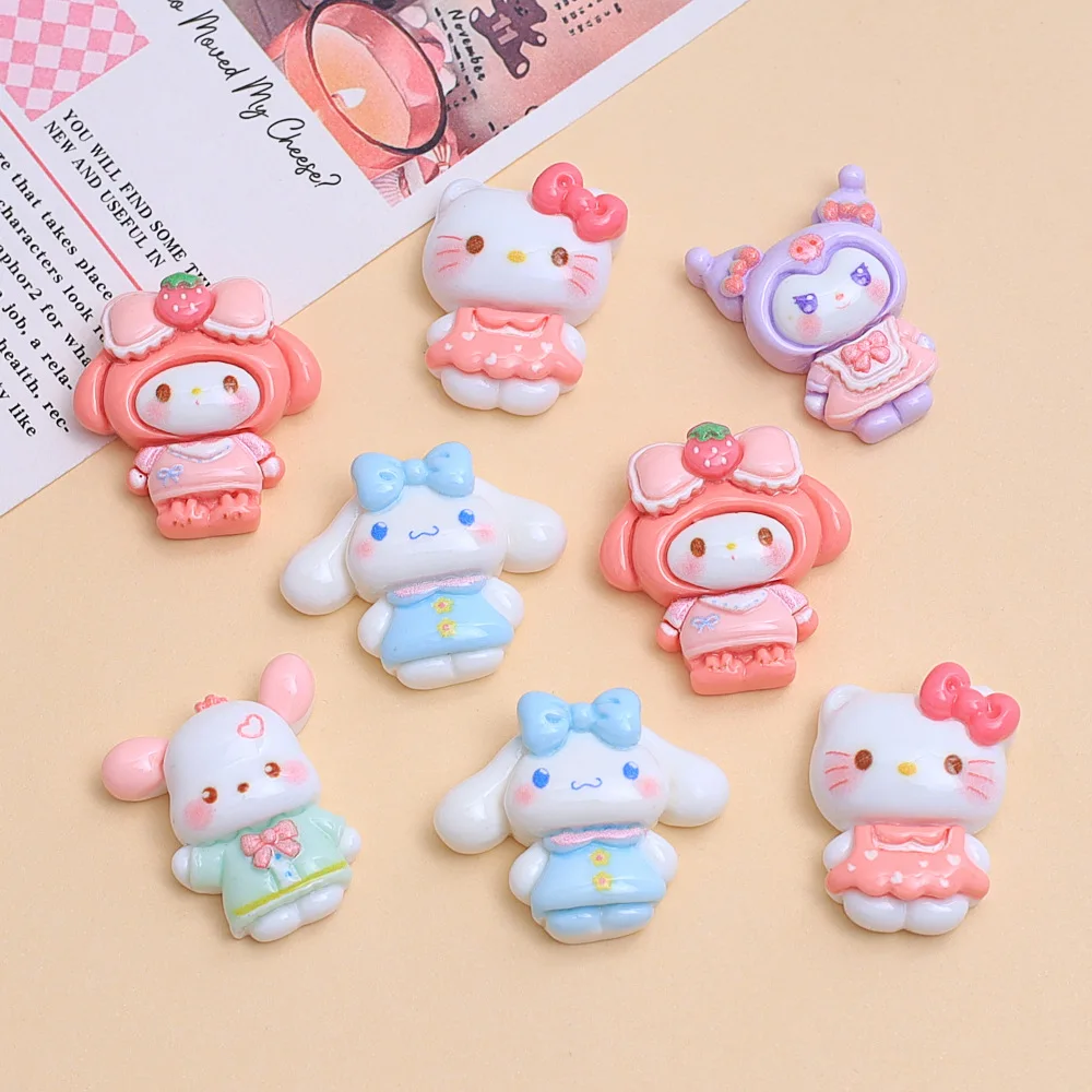 

5 шт., милые, мягкие, милые, с изображением маленьких животных, сделай сам, ювелирные аксессуары, кремовый клей, аксессуары из смолы, материал пряжки для обуви с отверстиями