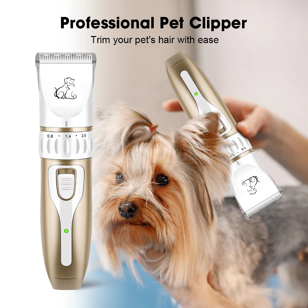 Hiena Pet Electric Hair Clipper Household Dog Cordless Shaving Clipper Cat Hair Trimming USB Rechargeable Animal Hair Remover