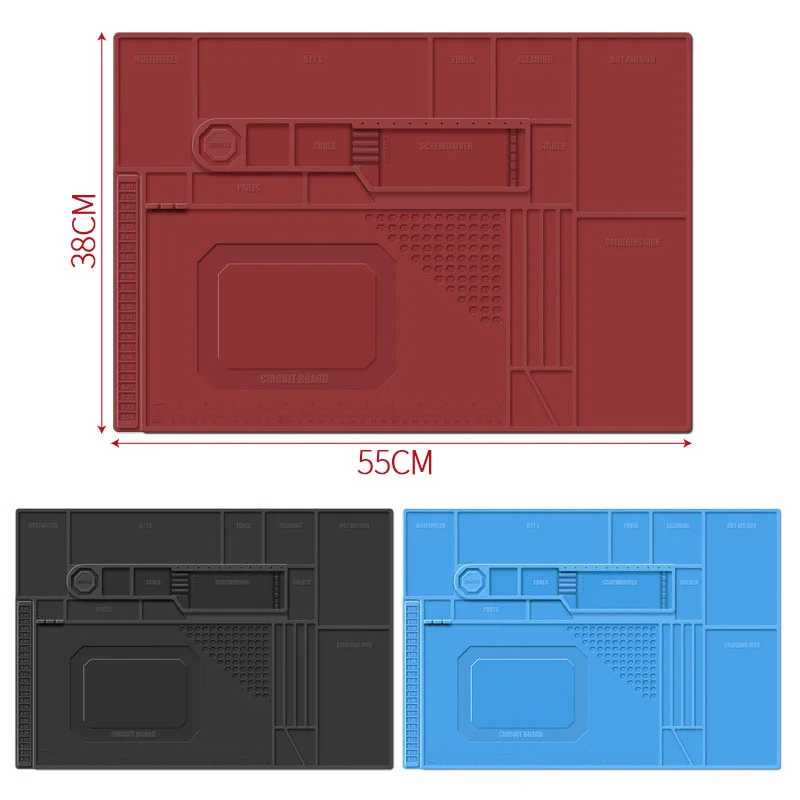 55*38CM Phone Tool Repair Pad Insulation Heat-Resistant Soldering Station Silicon Mat Work Pad Desk Platform BGA