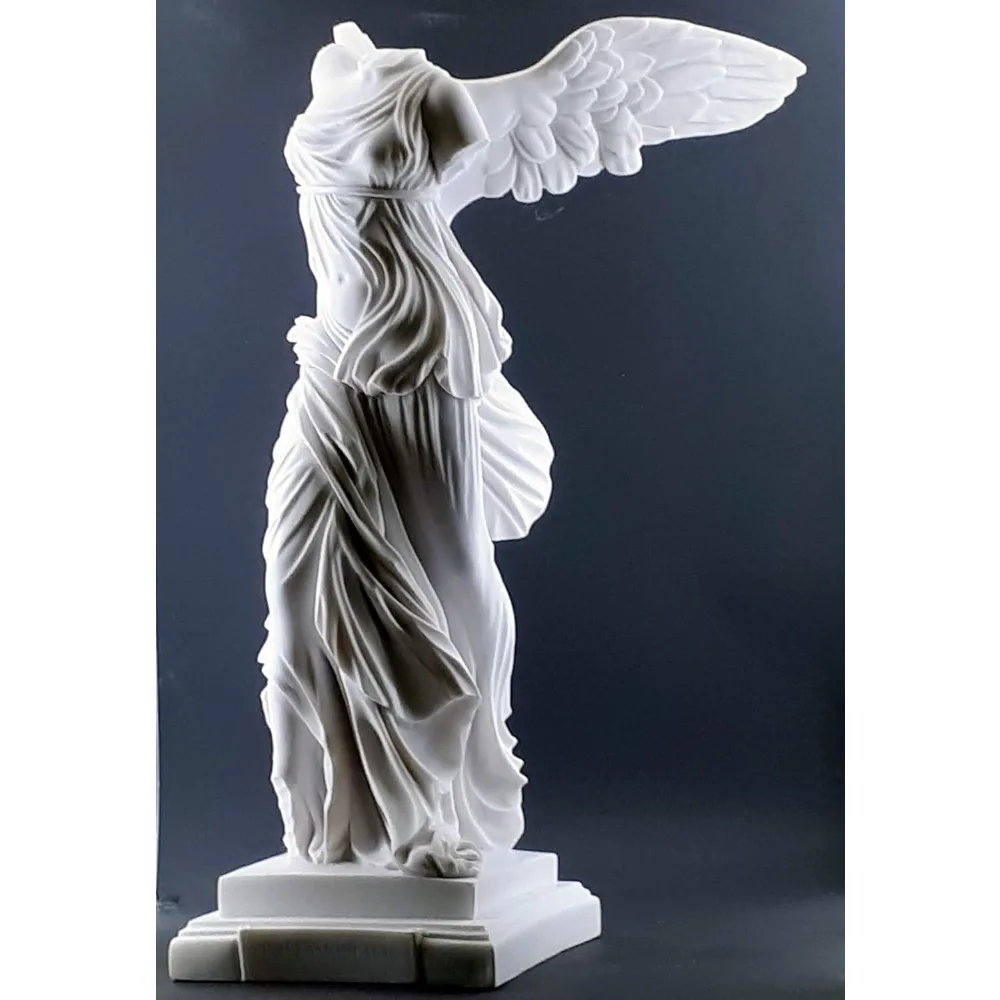 Wing Shaped Nike Samothrace Victory Casting Marble Greek Statue Sculpture 23.6 Inches Handmade Decoration Crafts Home Decor