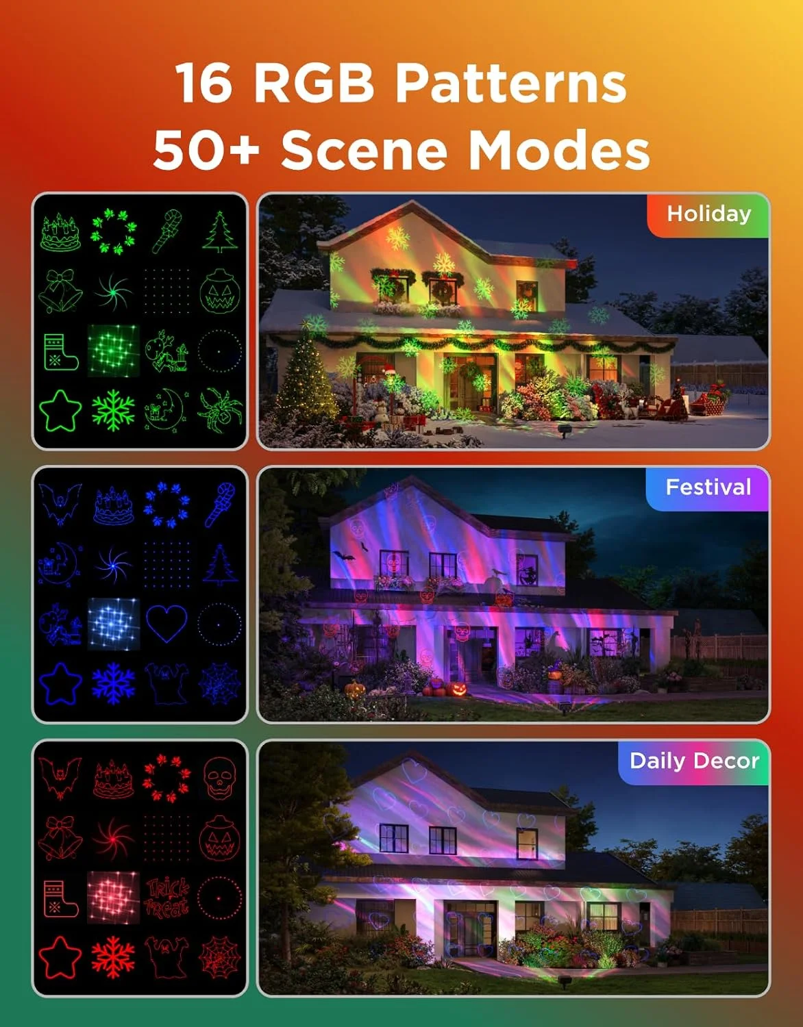 

Outdoor Projector Light For Indoor Party Decorations Dual Light Source Creating A Rich Atmosphere Of Light And Shadow