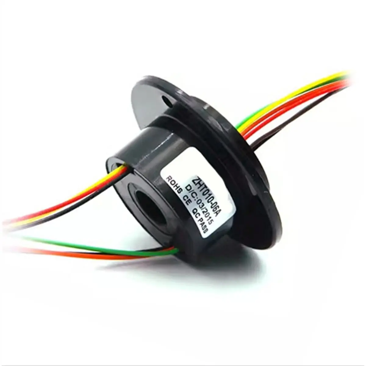 Mini Hole 10mm Hollow Slip Ring 6 Channels Wires 2A Conductive Electric Slipring Rotary Joint Connector 240V DC/AC