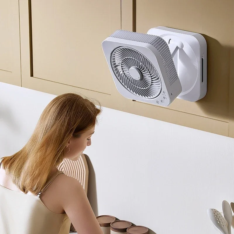 Wall Fan Wireless Desktop Home User Kitchen Wall Fan Bathroom No Punching Wall Fan Folding