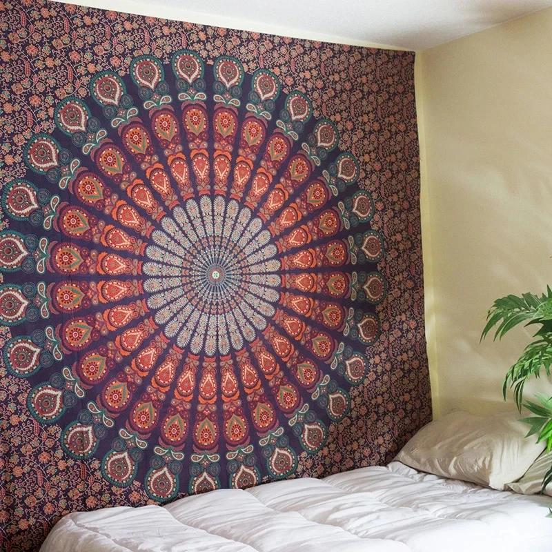 1 pièces Style bohème Vintage nouveau indien Mandala tapisserie Hippie décor à la maison tenture murale bohème plage intérieur
