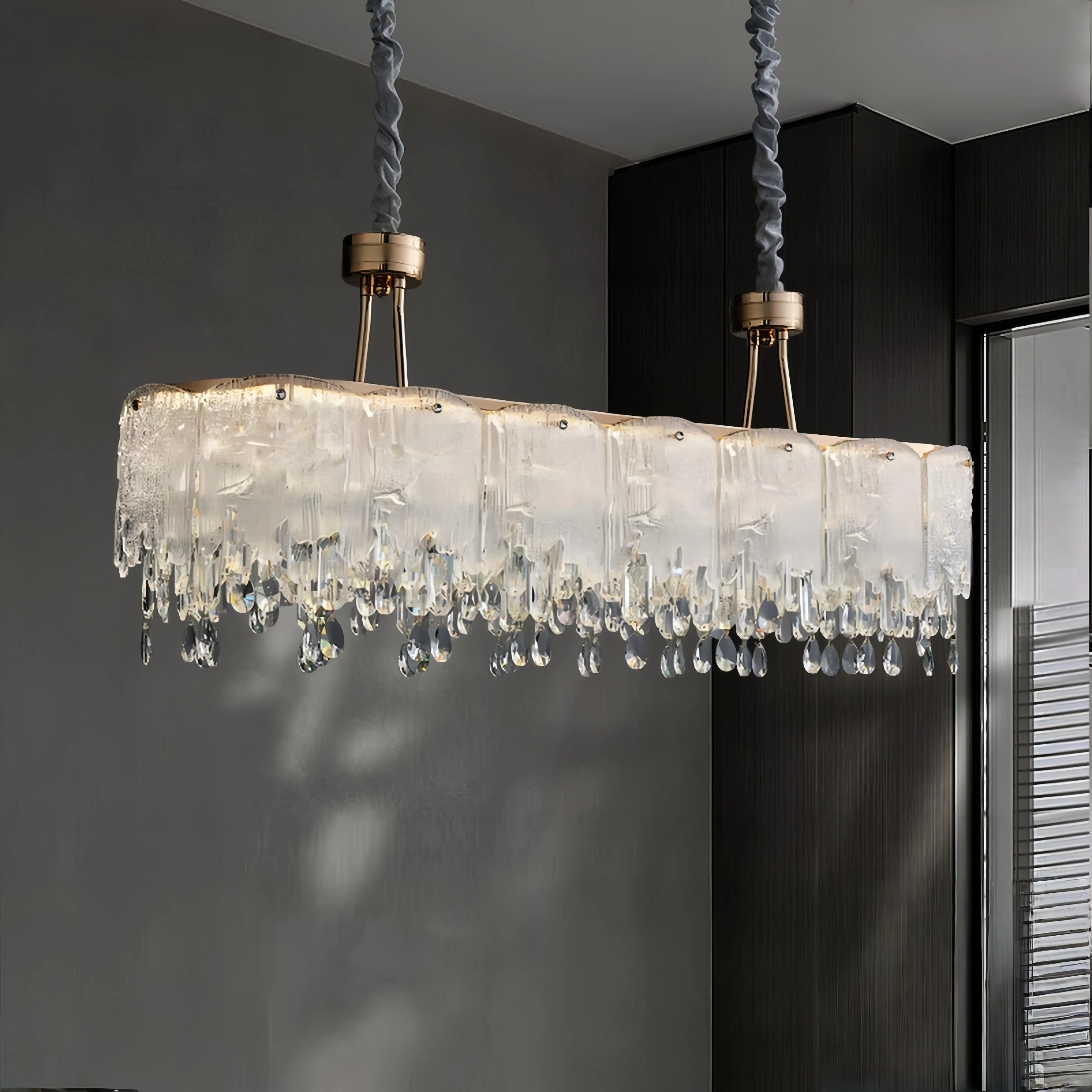 Modern Luxury Crystal Chandelier Designer Dining Room Table Bar French Creative Main Light Living Room Bedroom Lighting Fixture