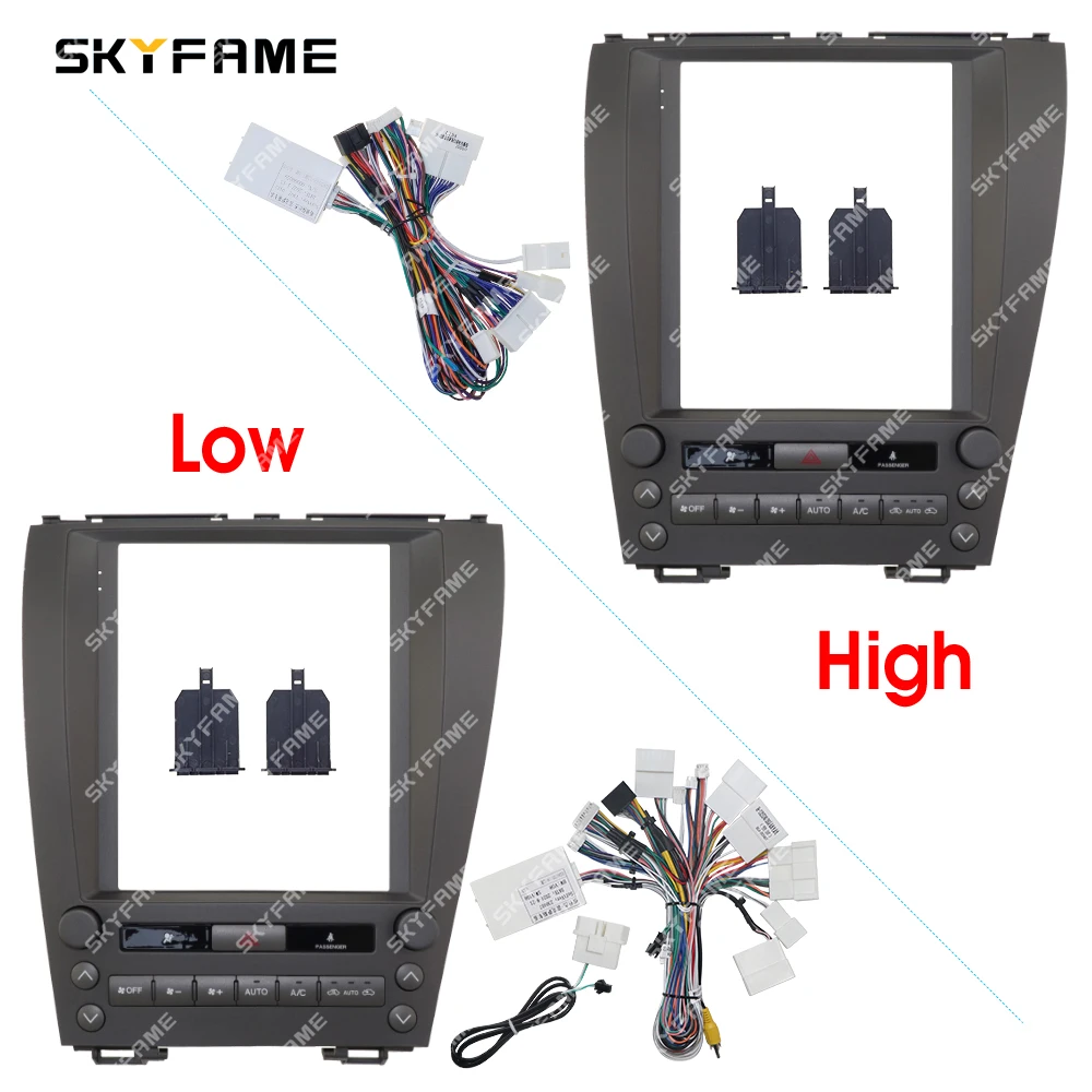 SKYFAME Car Frame Fascia Adapter Canbus Box Decoder Tesla Android Radio Dash Fitting Panel Kit For Lexus ES ES240 ES350 ES330