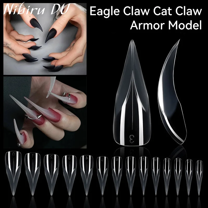 

140 шт./кор. гель 3D Eagle Claw, гибкие ногти двойной формы, полное покрытие, маникюрные украшения, накладные ногти, принадлежности для ногтей «сделай сам»