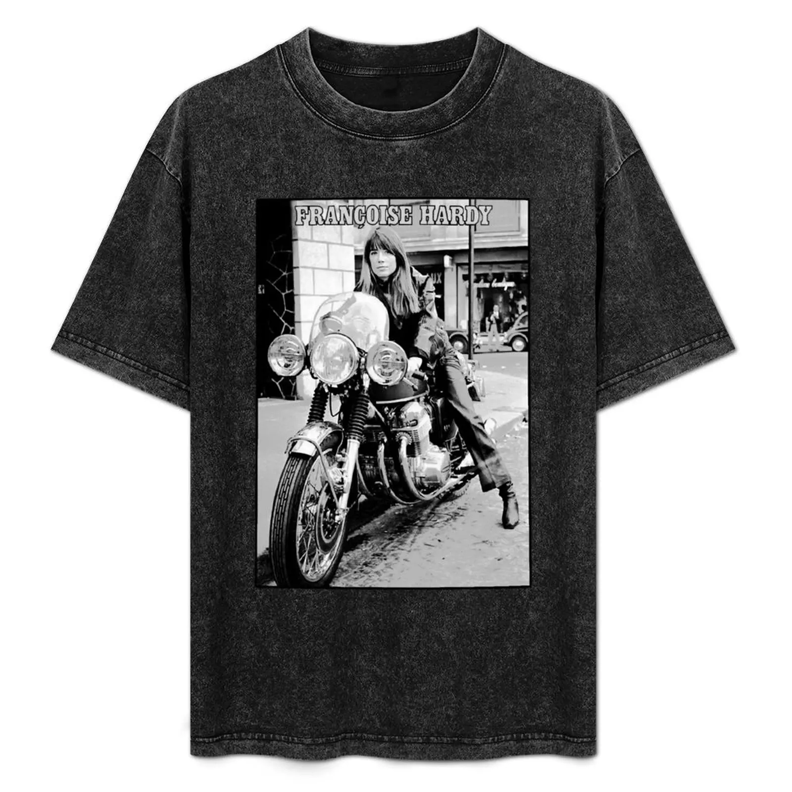 

French Singer Francoise Hardy Motorbike T-Shirt anime plus sizes custom t shirt mens clothing