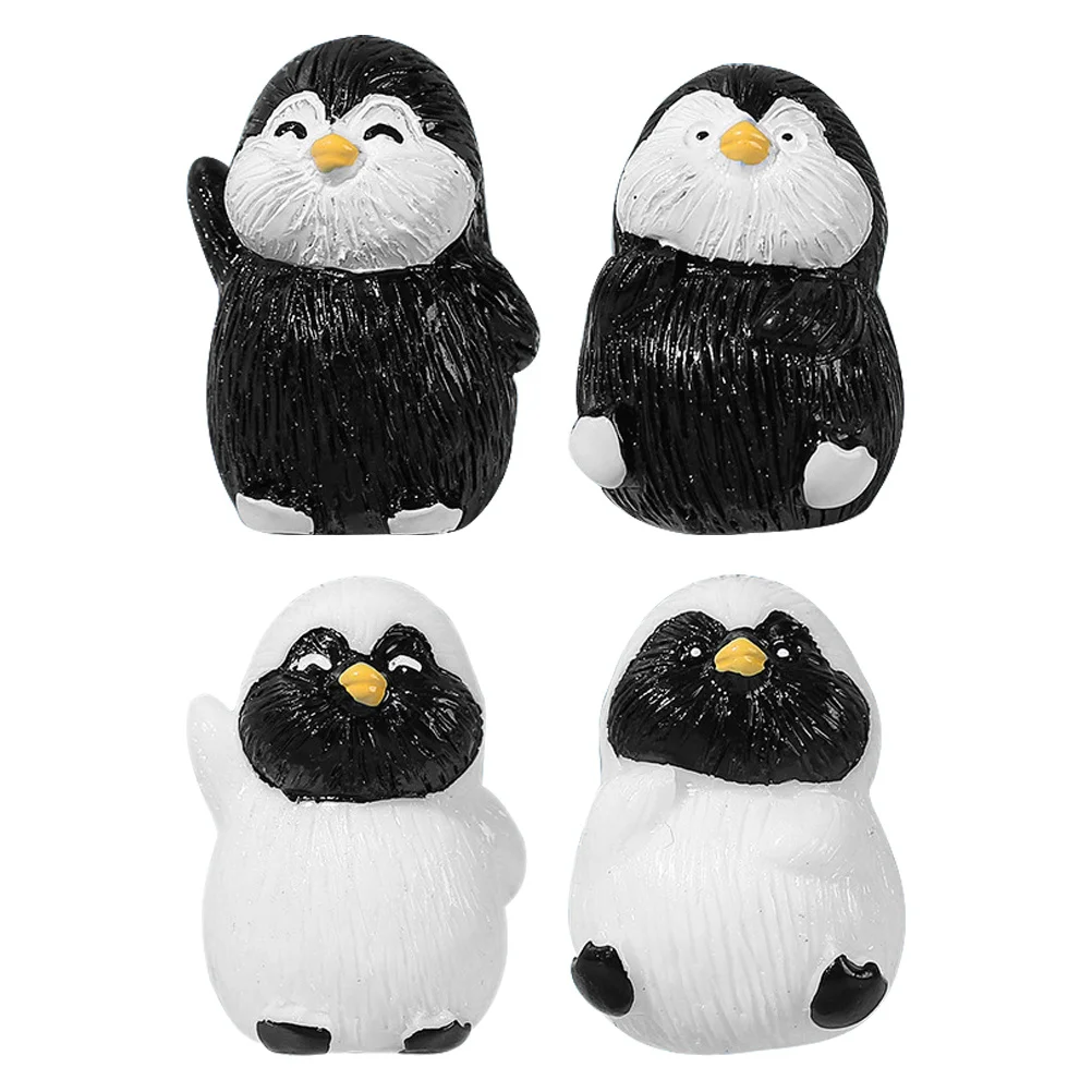 

4Pcs Charming Resin Penguin Statues for Home Garden Micro Landscape and Animal Decor Micro Landscape Accessory